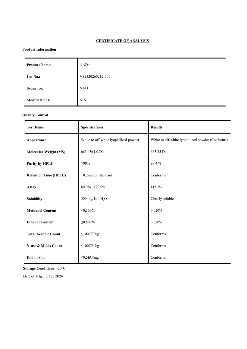 NAD+ 500mg