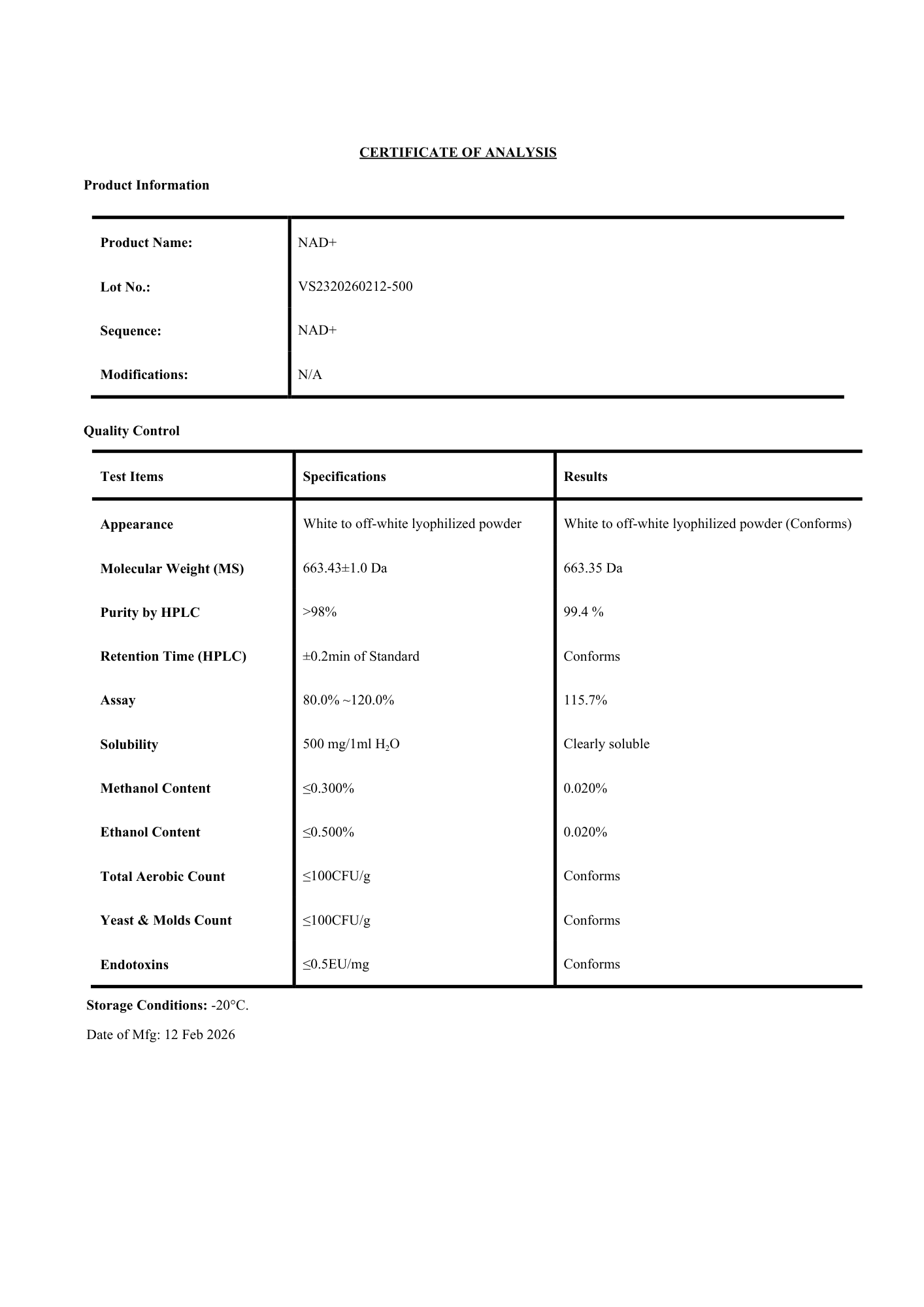 NAD+ 500mg