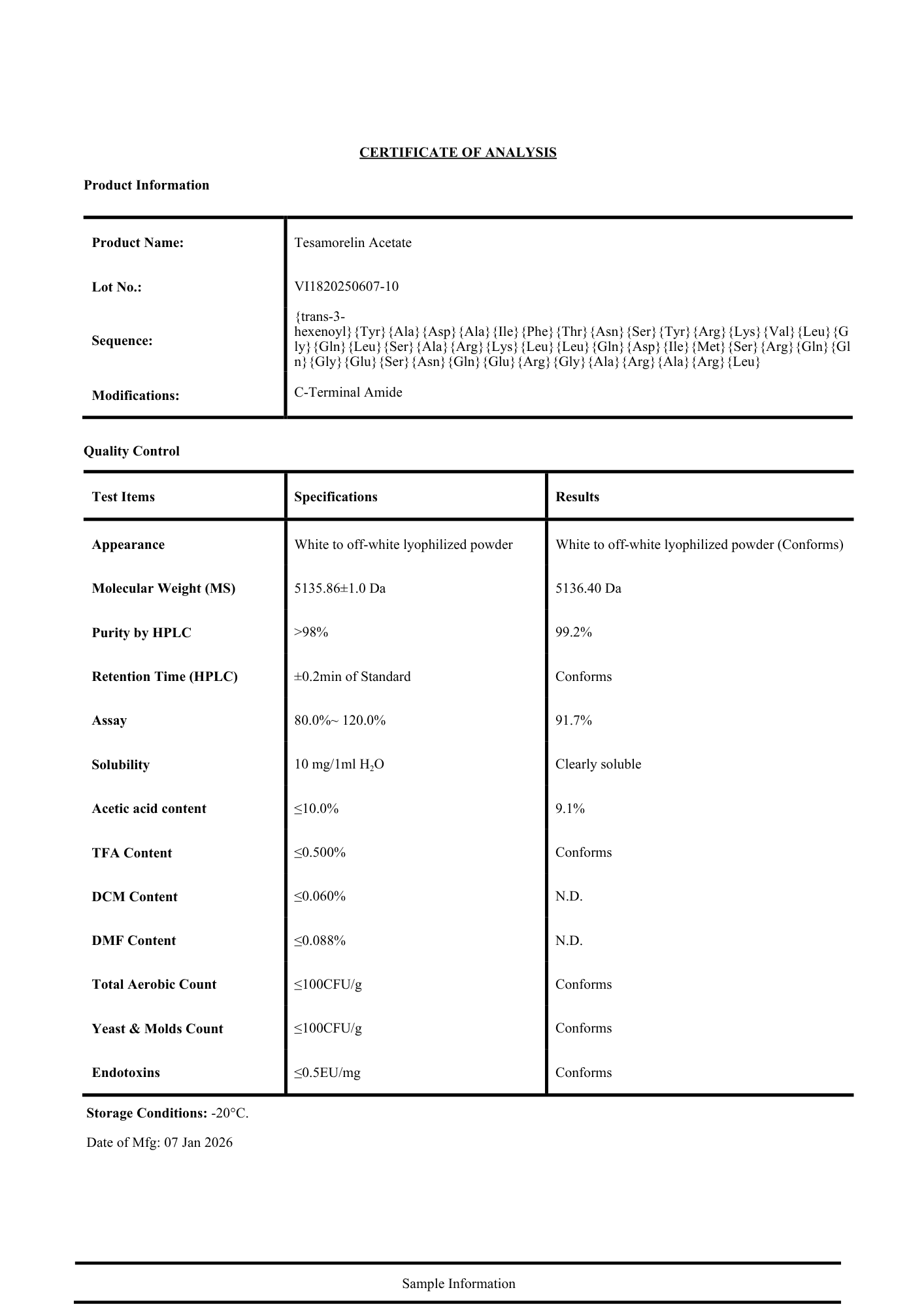 Tesamorelin 10mg