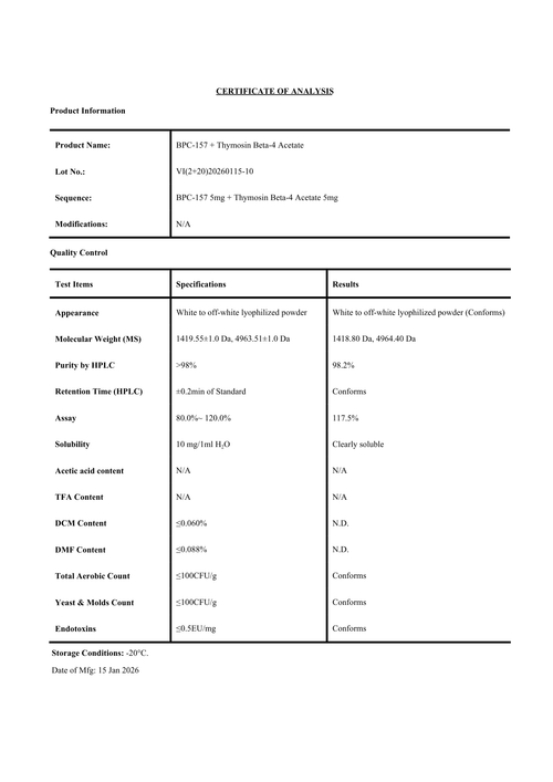 BPC-157/ TB-500 20mg